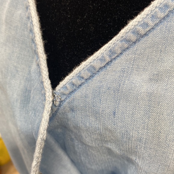 Cloth And Stone Chambray Belted Dress 👗 Size Large - Picture 5 of 13